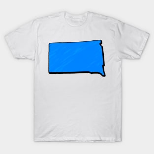 Bright Blue South Dakota Outline T-Shirt